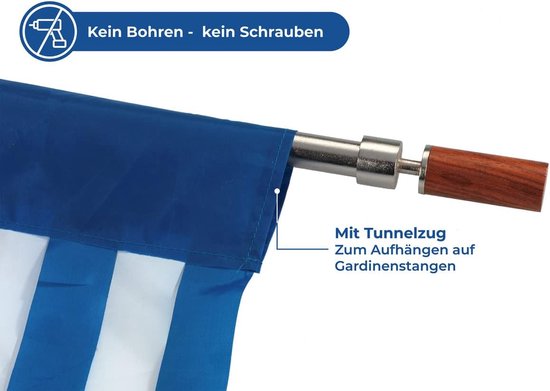 Vliegengordijn 90 x 200cm blauw-wit gestreept — afbeelding 3