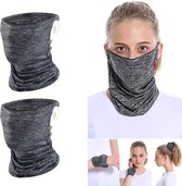 Anti-UV 2 stuks grijs - nek beenkap gezichtsbedekking sjaal - voor mannen en vrouwen - ademend zon winddicht - voor vissen wandelen fietsen - Fietsen hoofddoek - Winddicht masker