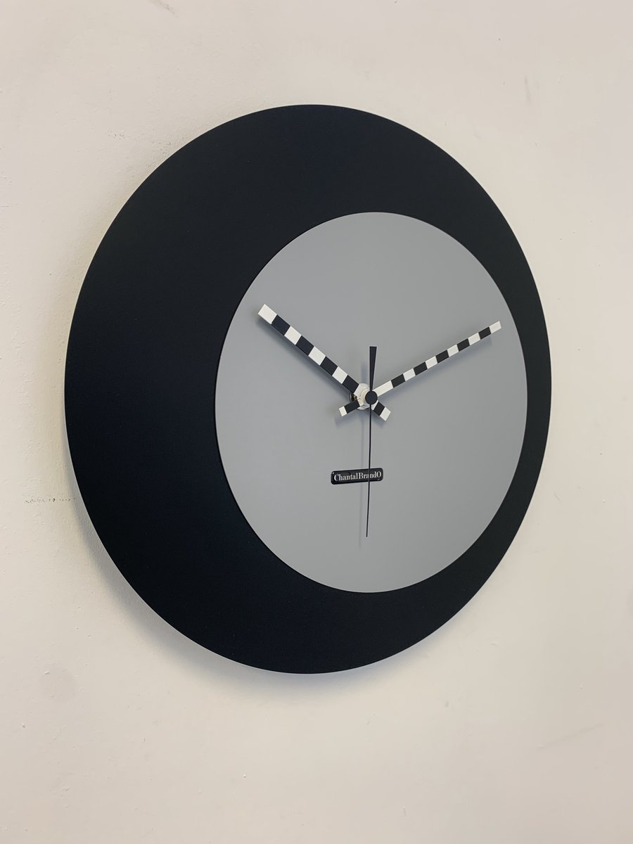 ChantalBrandO wandklok ECLIPS Zwart & Grijs Modern Design