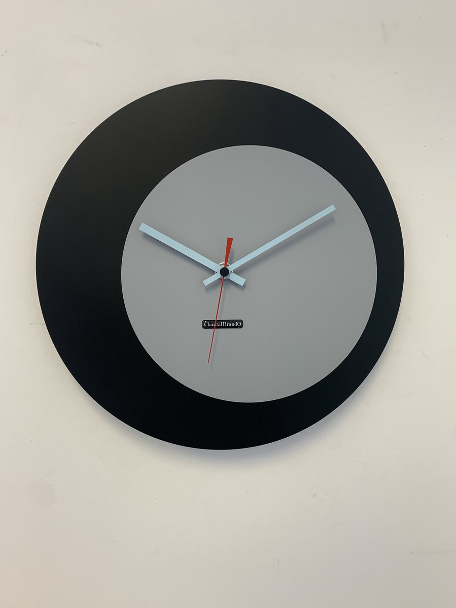 ChantalBrandO wandklok ECLIPS Zwart & Grijs Modern Design