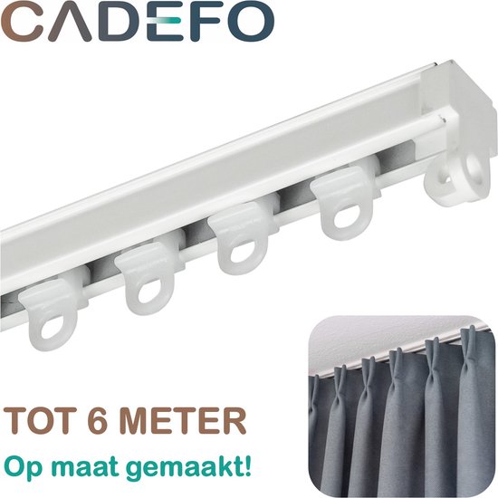Bestlivings Gordijnrail tot 480 cm lengte, 1 tot 3 loops (360 cm / 1 loops), incl. accessoires Voor schuifgordijn of plooibandgordijnen