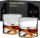 Liiton Mount Denali Whiskey glazen, 2 stuks, 230 ml, helder, giftbox