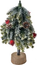 Clayre & Eef Décoration de Noël Sapin de Noël 12x12x24 cm Vert Plastique