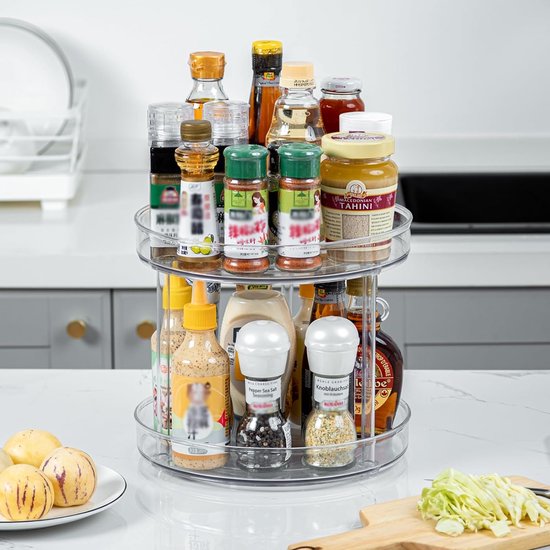 2-pack Kruidenrek Organizer, 3-laags Aanrechtstandaard of Aan De Muur Bevestigd
