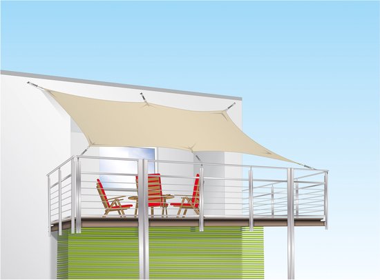 Livarno home Parasol - Auvent - Rectangle - 200x300cm - 100% Polyester - Protection UV - Protection solaire - Beige