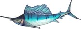 Eurocatch Sailfish - Muurdecoratie 110cm - 3-D Metaal en Glas - Kunst - Cadeau Idee - Vaderdag