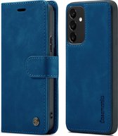 CaseMania Bookcase hoesje geschikt voor Samsung Galaxy A55 - Effen Donkerblauw - Kunstleer - 2-in-1 Magnetisch Uitneembaar Design