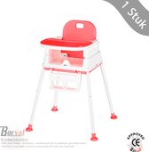 Borvat® Multifunctionele Kinderstoel 3-in-1 - Veilig en Praktisch - Voor Baby's van 6m+ - Kleur:Licht rood
