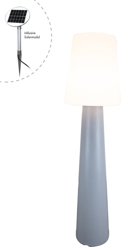 8 seasons No. 1 - Design Lamp Staand - H160cm. - Tuinverlichting - Zonne-energie/Solar - Led - Grijs