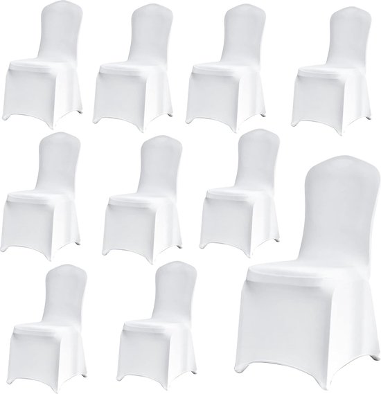 VEVOR Stoelhoezen van elastische spandex voor klapstoelen, universeel passende, gebogen voorhoes, afneembaar, wasbaar, voor bruiloft, vakantie, feest, eten (100 stuks, wit