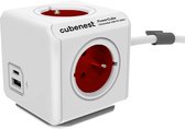 Cubenest PowerCube Extended USB A+C PD 20 W 1,5 m Type E, Rood