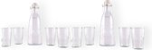 Set de verres à boire avec pichet | 8 Verres de 250 ml chacun – 2 carafes à eau de 1 litre chacun | Glas | Set cadeau lavable au lave-vaisselle pour tout !