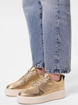 Sacha - Dames - Gouden metallic leren sneakers - Maat 38