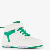 TwoDay leren jongens sneakers wit groen - Maat 25