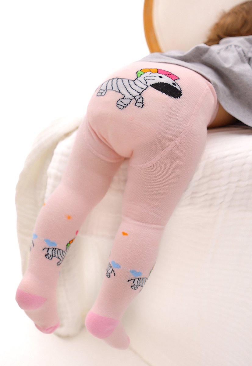 RobyKris Baby Trendy Maillot met zebra - Katoen - Roze - Maat 74-80