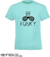 Be Friends T-Shirt - Be Funky - Kinderen - Mint groen - Maat 4 jaar