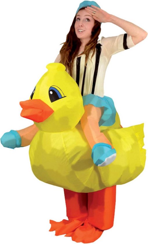 Opblaasbaar eend kostuum - One size fits all voor volwassenen - Polyester pak