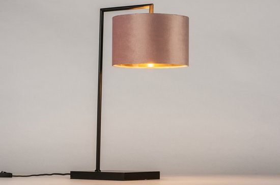 Lumidora Tafellamp 31068 - BRED - E27 - Zwart - Goud - Roze - Metaal
