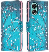 Oppo A78 4G Hoesje Portemonnee Book Case Bloemen Print