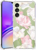 GSM Hoesje Geschikt voor Samsung Galaxy A35 Leuk TPU Back Cover met transparante rand Mooie Bloemen