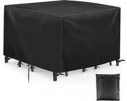 Fodsom Afdekking voor tuinmeubelen, 126 x 126 x 74 cm, zware belasting 600D Oxford-weefsel, tuinmeubelen, beschermhoes, waterdicht, winddicht, uv-bestendig, sneeuwbestendig, voor tuintafels,