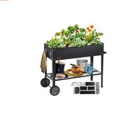 Paarl - Grow box sur pieds - Jardinière d'extérieur - bac à fleurs - pour jardin ou balcon - parterre de jardin surélevé - métal solide - sur roulettes