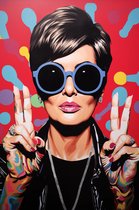 Kris Jenner Poster | Kris Jenner Blauw | Abstracte kunst | The Kardashians Poster | Huisdeco | 51x71cm | Wanddecoratie | Muurposter | YR | Geschikt om in te lijsten