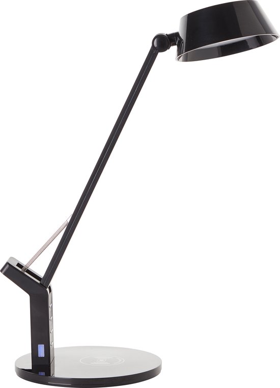 Lampe brillante, lampe de table Kaila LED avec station de charge à induction noire, 1x LED intégrée, 8W LED intégrée, (710lm, 3100-6100K), recharge sans fil d'appareils mobiles