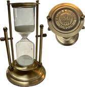 Zandloper Groot - 30 Minuten - Vintage metaal & glas - 24CM hoog