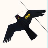HIXA Bird Repeller - 7 Meter - Pigeon Repeller - Épouvantail - Héron - Corbeaux - Set complet - Kite - Zwart - Nylon