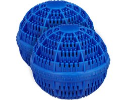 wasbol set van 2 - met keramische balletjes - tot 1000x - blauw