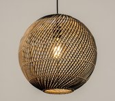 Lampe à suspension Lumidora 15550 - E27 - Zwart - Naturel - Roseau - ⌀ 40 cm