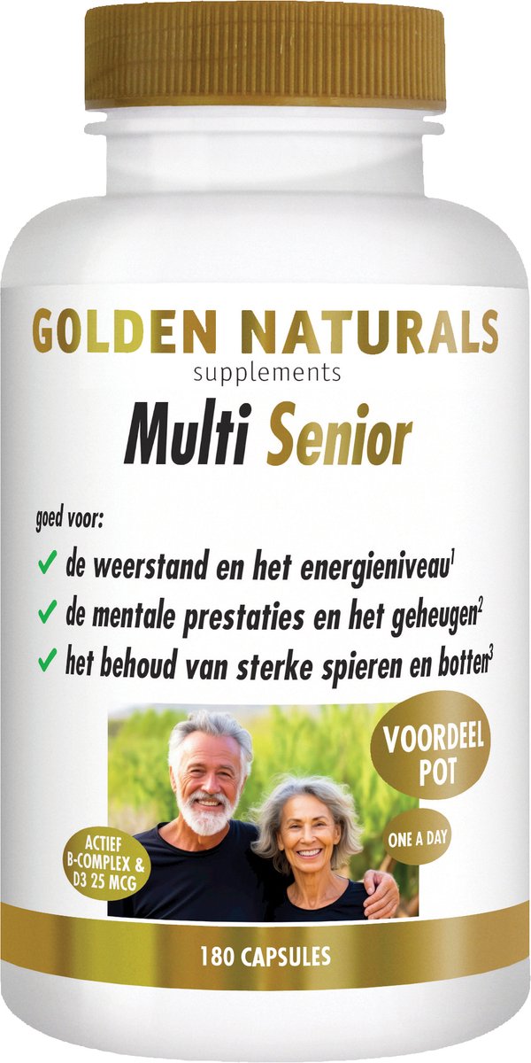 Goedkoopste Golden Naturals Multi Senior (180 vegetarische capsules
