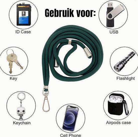 Lanière de smartphone 2 pièces pour téléphones mobiles Iphone et téléphones portables Samsung lanière de couverture arrière-ensemble de 2 pièces cordon Zwart et Wit %%