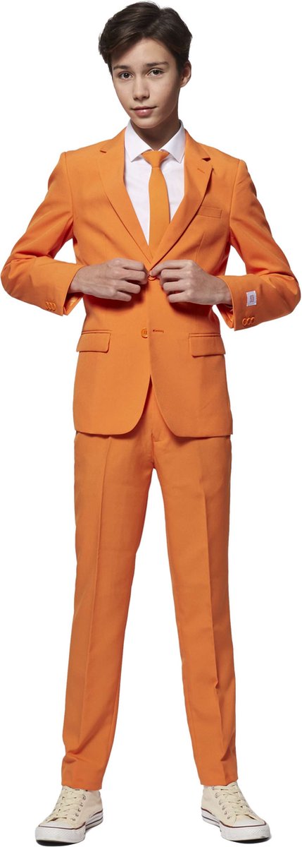 OppoSuits The Orange - Jongens Pak - Carnavalskleding - Koningsdag - Oranje - Feest - Maat: EU134/140