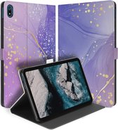 Uniek Nokia T20 Tablethoesje met Stand - Watercolor Paars Design | B2C Telecom