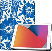 Étui pour tablette iMoshion adapté pour iPad 9 (2021) 9e génération / iPad 7 (2019) 10,2 pouces / iPad 8 (2020) 10,2 pouces - Bookcase à trois volets iMoshion Design - Multicolore / Tile de fleurs