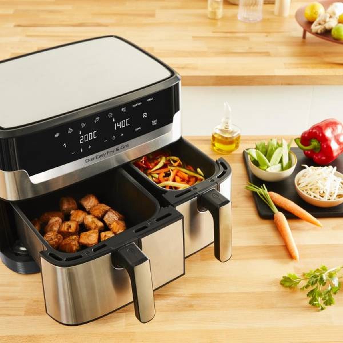 Afbeelding 3 van Moulinex Dual Easy Fry & Grill YY5233FB - Airfryer - 8 L - 2450 Watt
