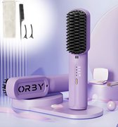 Kit de brosse à lisser sans fil Orby® - Lisseur sans fil - Brosse sèche-cheveux - Soins capillaires - Brosse chauffante - Lisseur - Fer à friser