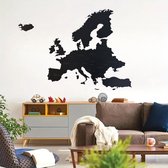 BT Home - 3D houten Europese kaart Zwarte- wanddecoratie - Muurdecoratie - wandborden - kantoordecor - reiskaart - cadeau voor reizigers - verjaardagscadeau - kunst aan de muur - Woonkamer - 100 x 90 cm - wandecoratie woonkamer