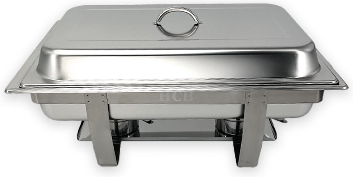 HCB® - Professionele Horeca Chafing dish - 3 x 1/3 GN - RVS / INOX - Buffetwarmer - 57x37x30 cm (BxDxH) - 3 kg