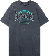 Refined Department Jurk Knitted Acid Wash Tshirt Bella R2404310537 995 Antra Dames Maat - XS