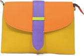 Enveloptasje van meerkleurig leder Minke - Multicolor leren schoudertasje - crossbody - gerecycled leder - SIT1198 STUDIO Ivana