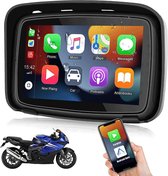 Shoppee motornavigatie -motornavigatie 5 inch beeldscherm -Draagbare Motornavigator - Ondersteuning Draadloze Carplay & Android Auto - Waterdicht