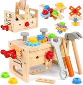 Houten Speelgoed Kids Gereedschap Set Rollenspel Speelgoeddoos Kids Speelgoed voor Jongens Meisjes Leeftijden 2 3 4 5 6 (30 ST)