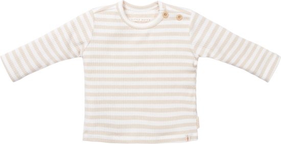 Little Dutch Stripe T-shirt - Lange Mouw - Mt. 62 – Zand/Wit