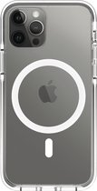 Telefoonglaasje Hoesje Geschikt voor iPhone 12 Pro Max - TPU randen met PVC achterzijde - Transparant - Beschermhoes - Case - Cover