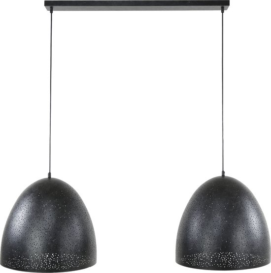 Hanglamp Kosmos charcoal | 115x40x150 cm | 2 lichts | donkergrijs | eettafel | modern design | woonkamer / eetkamer | metaal