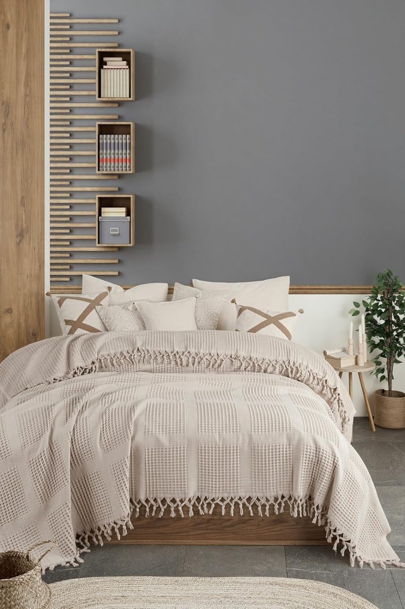Katoenen sprei 200 x 230 cm, zachte deken kan gebruikt worden als