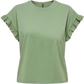 Only T-shirt Onliris S/s Emb Top Jrs Noos 15255618 Hedge Green Dames Maat - L